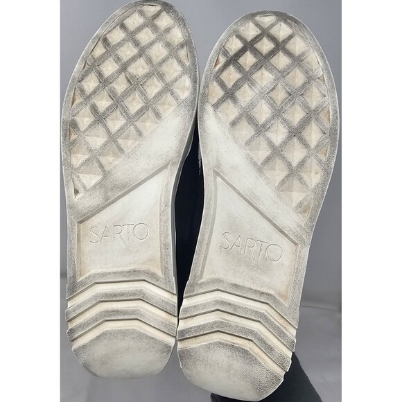 Sarto By Franco Sarto Lazer Platform Slip Ons Black Snake Embossed Leather Sz 7 - Picture 10 of 13